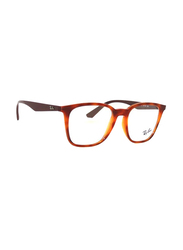 Ray-Ban Full-Rim Square Havana Eyeglass Frames Unisex, Transparent Lens, RX7177 5992, 49/18/140