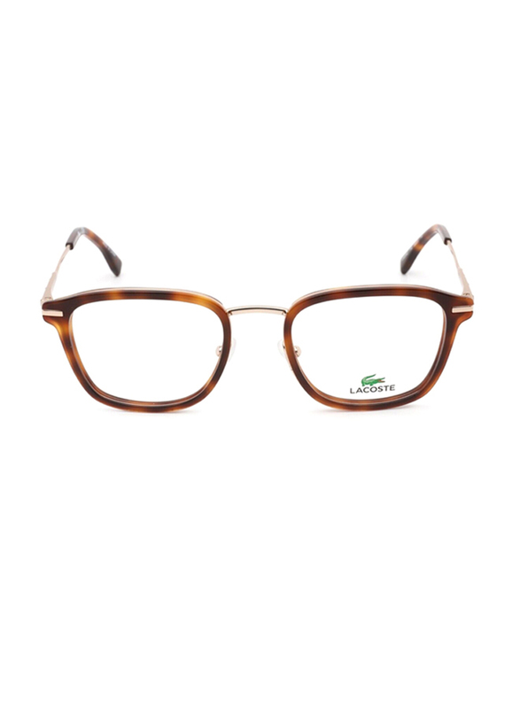 Lacoste Full-Rim Tortoise Rectangular Sunglasses for Men, Transparent Lens, L2604ND 710, 53/19/145