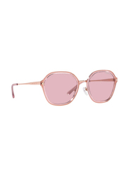 Michael Kors Polarized Full-Rim Hexagonal Rose Gold Sunglasses For Women, Pink Lens, 0MK1114 11084Z