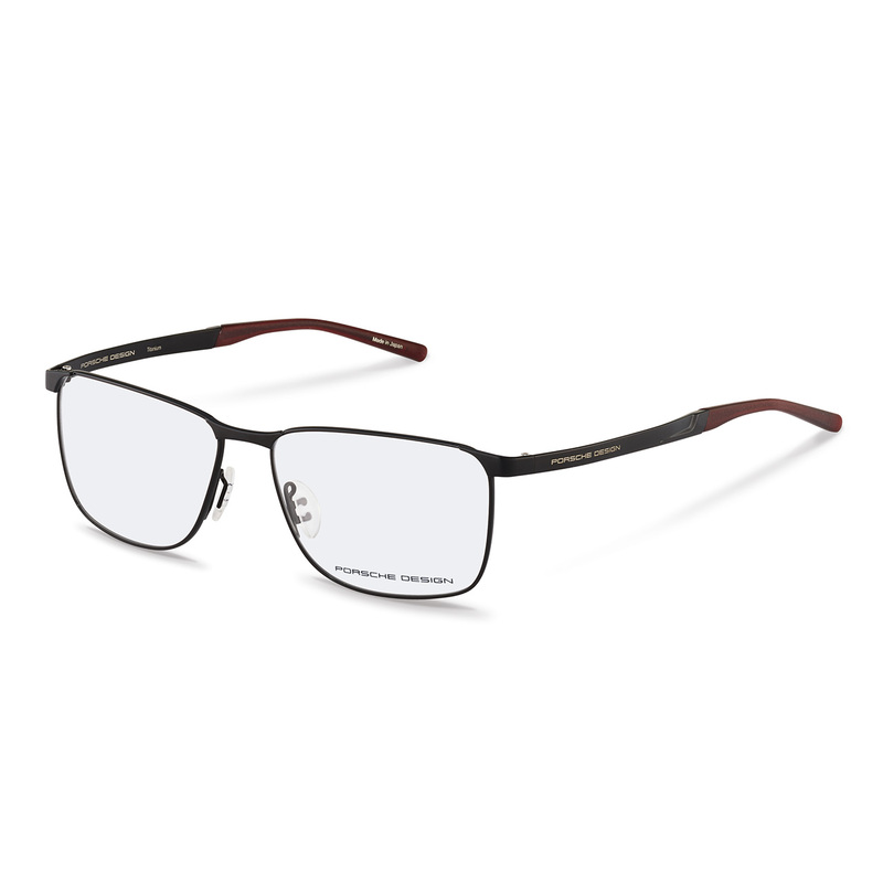 Porsche Design Full-Rim Round Black Eyeglass Frame for Men, Clear Lens, P8332, 55/14/140