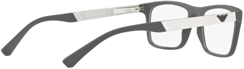 Emporio Armani Full-Rim Aviator Grey Eyeglass Frame for Men, Clear Lens, EA3101 5559, 55/17/145