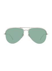 Furla Full-Rim Aviator Gold Unisex Sunglasses, Green Lens, SFU177 5908FF, 59/15/145