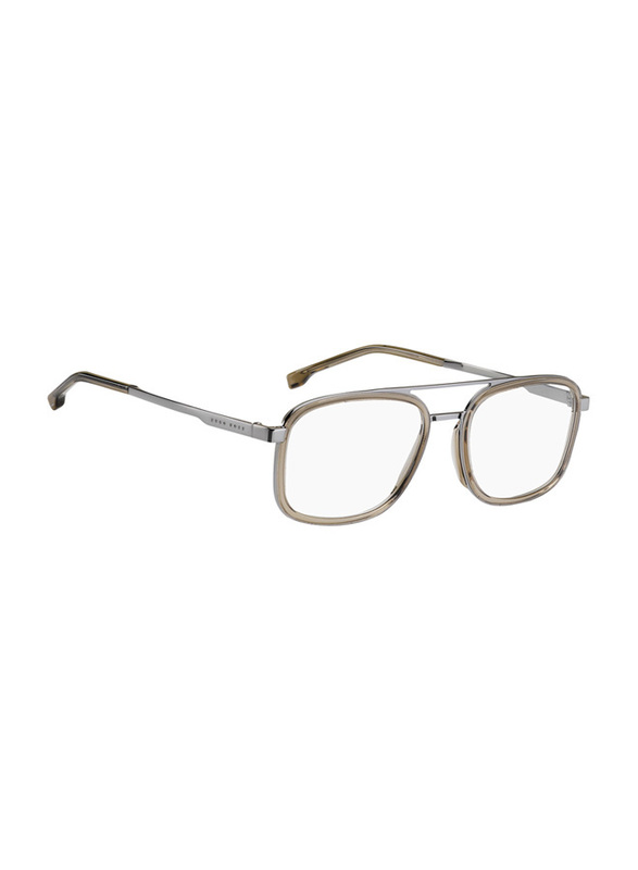 Hugo Boss Full-Rim Square Ruthenium Frame for Men, BO1255 0WIJ, 54/19/145