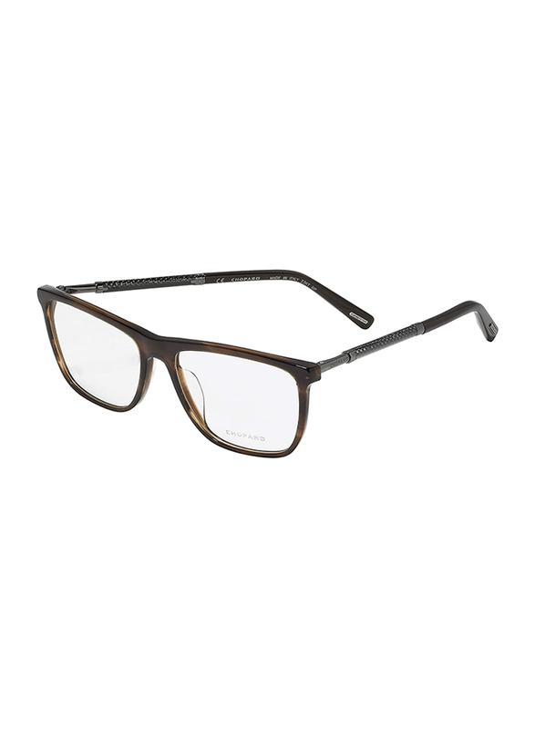 Chopard Full-Rim Square Brown Eyeglass Frame for Men, Clear Lens, VCH257 06YH, 57/17/145