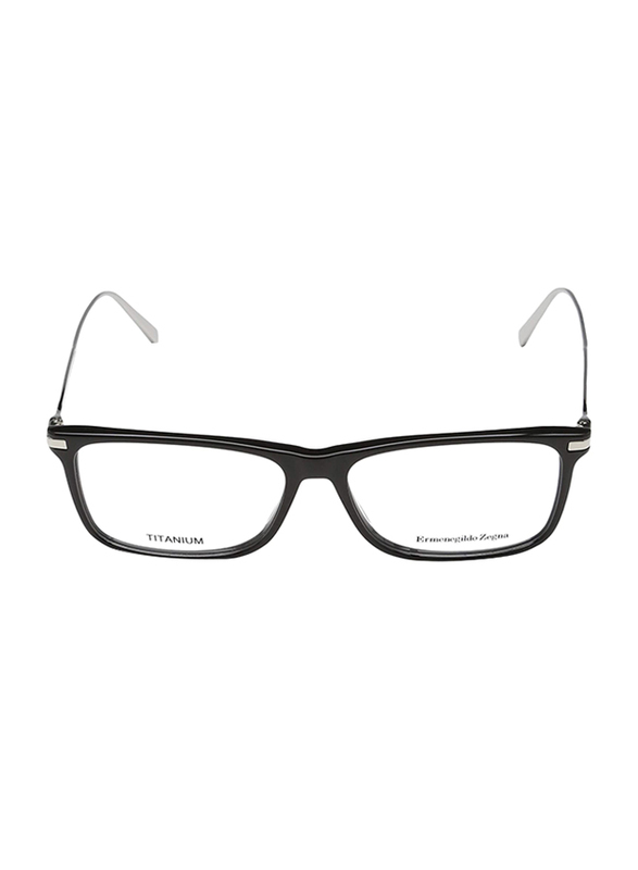 Ermenegildo Zegna Full-Rim Square Black Eyeglass Frame for Men, EZ5052 001, 54/14/145