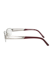 Porsche Design Half-Rim Rectangular Matt Silver Eyewear Frame for Men, P8703 S1 C, 56/18/145