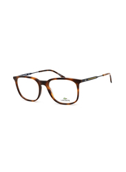Lacoste Full-Rim Rectangular Havana Sunglasses for Men, Transparent Lens, L2887 230 54, 54/17/145