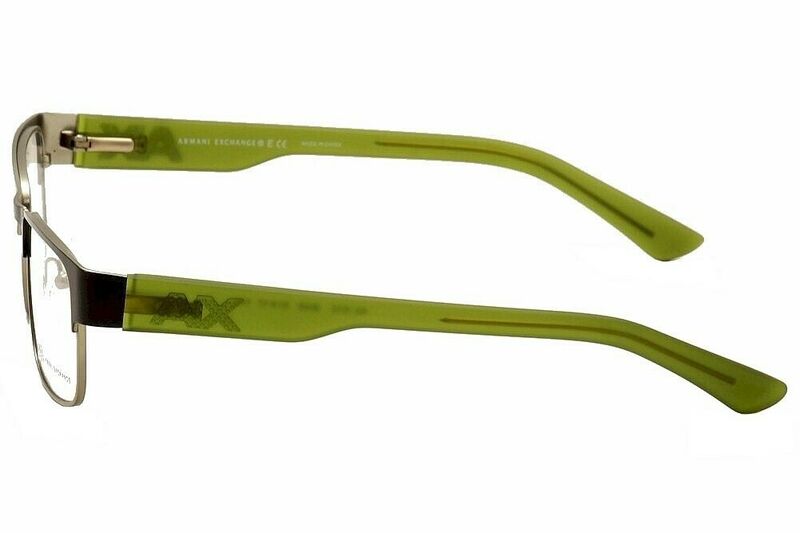 Armani Exchange Full-Rim Rectangle Black/Green Eyeglass Frames for Men, Clear Lens, AX1012-6045, 51/17/140