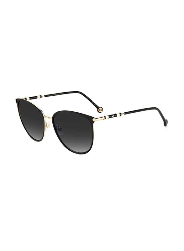 Carolina Herrera Full-Rim Butterfly Gold Black Sunglasses for Women, Grey Lens, CH0029/S 0RHL 9O, 60/18/150