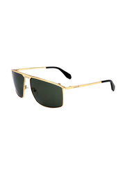 Adidas Polarized Full-Rim Square Gold Sunglasses For Men, Black Lens, OR0029 30N, 61/14/140