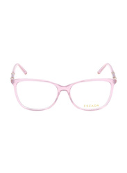 Escada Full-Rim Rectangle Shiny Opaline Pink Frames for Women, VESC83 5406K7, 54/15/140