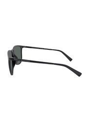 Armani Exchange Polarized Full-Rim Square Matte Black Sunglasses For Men, Grey Green Lens, AX4047SF 807871, 57/17/140