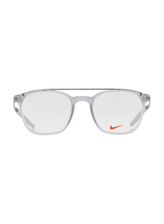 Nike Full-Rim Square Matte Wolf Grey Eyeglass Frames Unisex, Transparent Lens, NIKE7281 32, 50/20/145