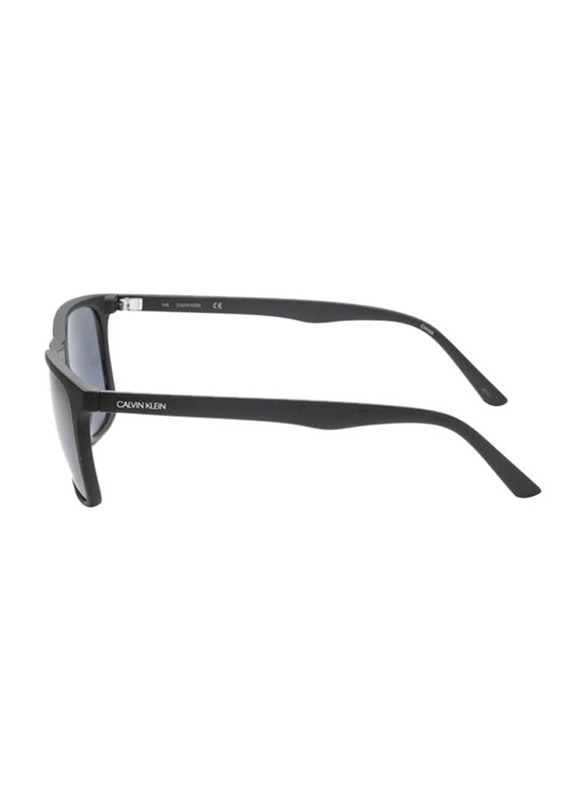 Calvin Klein Full-Rim Square Black Sunglasses for Men, Grey Lens, CK20520S 001, 57/16/145
