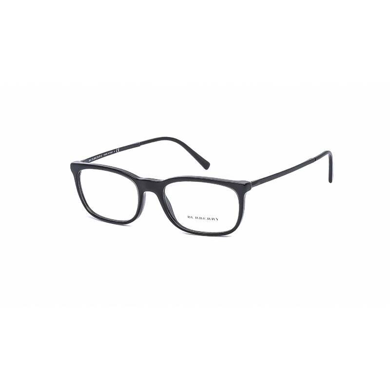 Burberry Full-Rim Square Black Eyeglass Frames for Unisex, Clear Lens, BE2267-3001, 53/18/145
