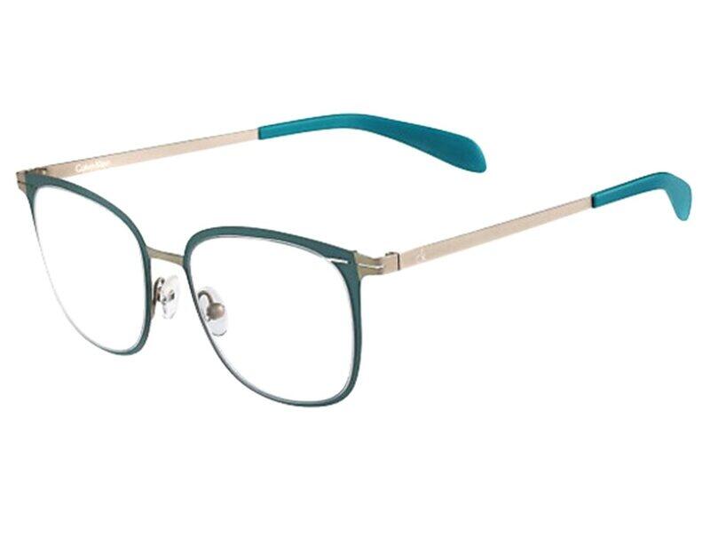 

Calvin Klein Full-Rim Square Sage Green Eyeglass Frames for Women, Clear Lens, CK5425 330 5018, 50/18/135