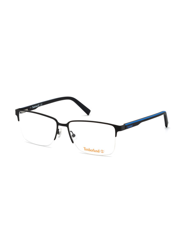 Timberland Half-Rim Pilot Matte Black Frames for Men, TB1653 002, 56/16/150