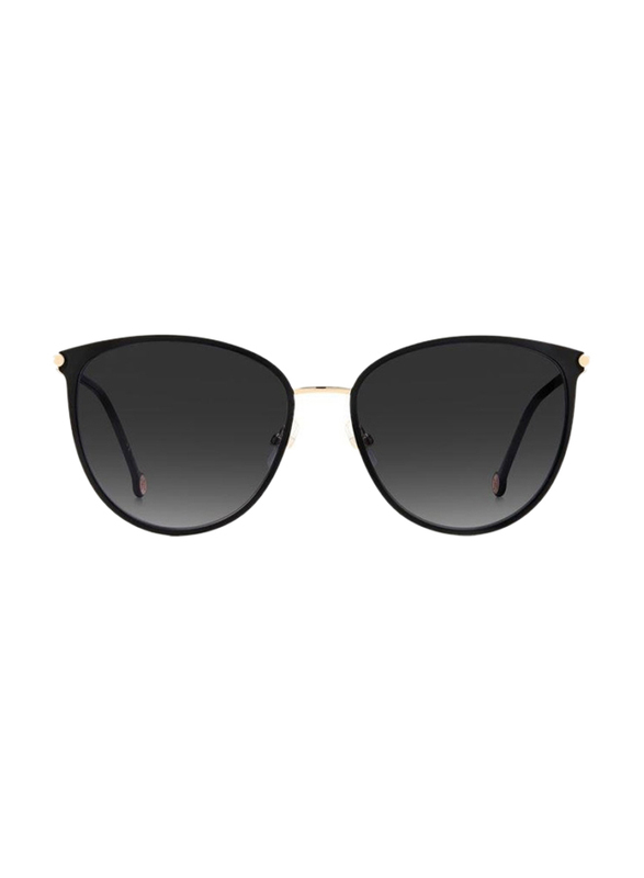 Carolina Herrera Full-Rim Butterfly Gold Black Sunglasses for Women, Grey Lens, CH0029/S 0RHL 9O, 60/18/150