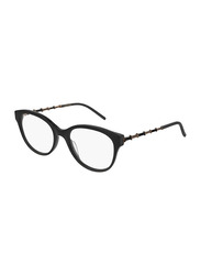 Gucci Full-Rim Cat Eye Black/Gold Eyeglasses Frame for Women, Transparent Lens, GG0656O 001, 53/19/140