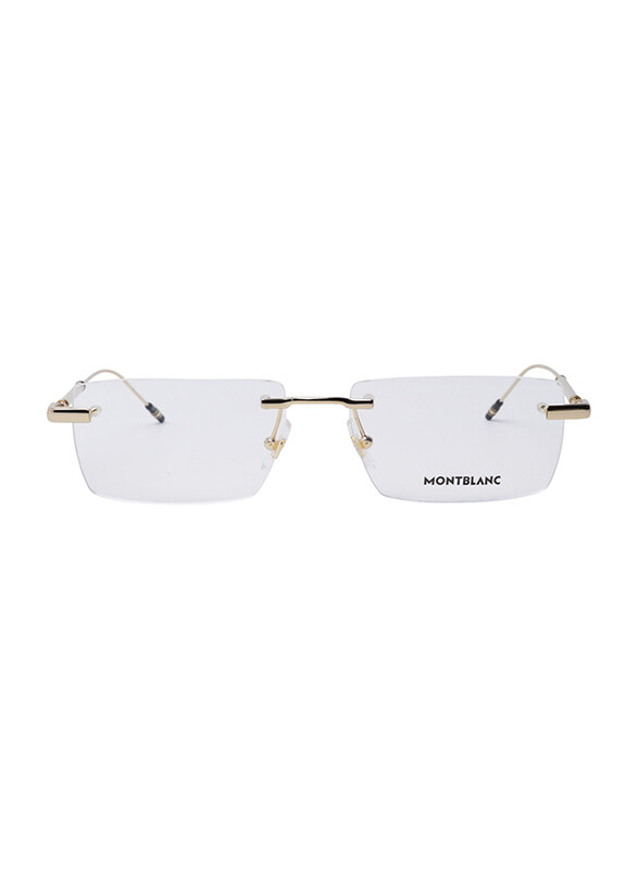 Mont Blanc Rimless Rectangle Gold Eyeglass Frame for Men Clear Lens MB0112O 002 57 16 150 DubaiStore Dubai