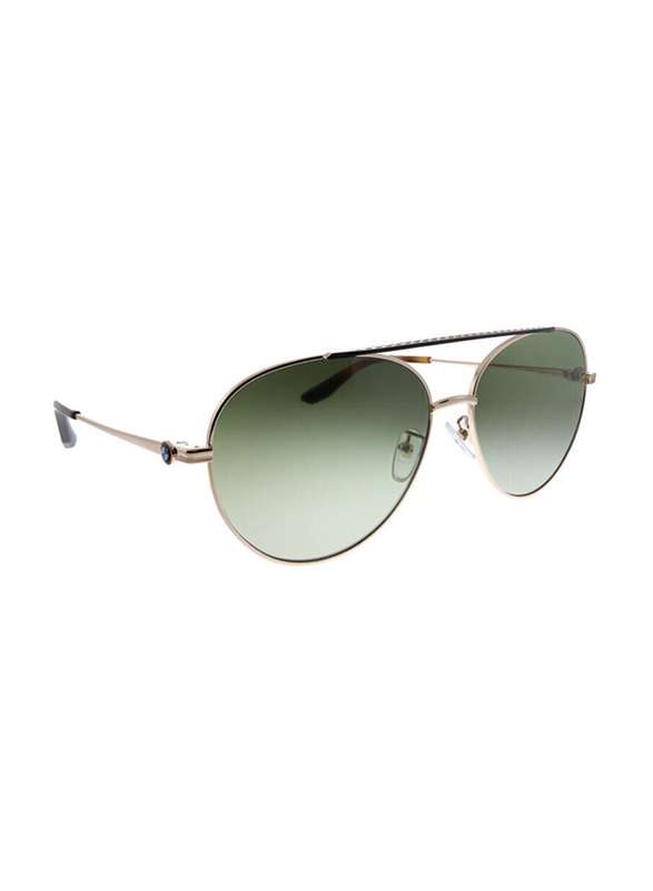 BMW Polarized Full-Rim Pilot Grey Sunglasses For Men, Green Lens, BW0006 28P