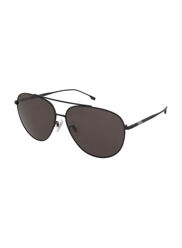 

Hugo Boss Full-Rim Pilot Black Sunglasses for Men, Brown Lens, 1296/F/S 0003 IR, 63/13/145