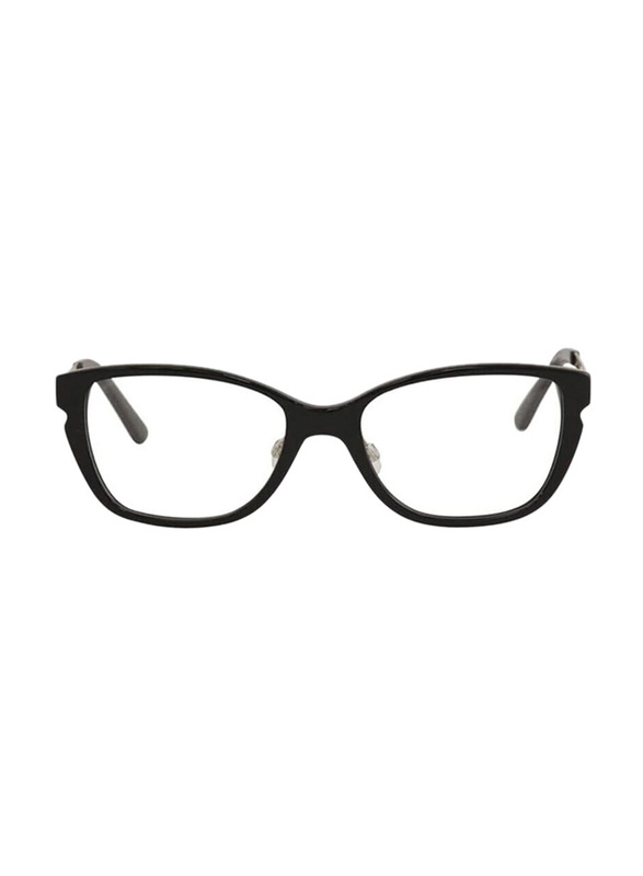Bebe Full-Rim Rectangle Black Eyewear Frames For Women, Mirrored Clear Lens, BB5158