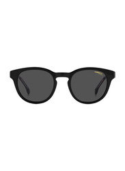 Carrera Full-Rim Round Black Sunglasses Unisex, Grey Lens, CA252/S 80750IR, 50/22/145