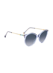 Carolina Herrera Full-Rim Round Transparent Azure Sunglasses for Women, Violet Shaded Lens, CH 0069/S 0MVU DG, 56/20/145