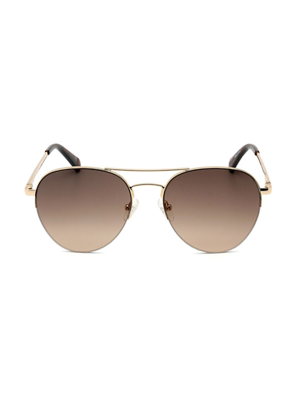 Kenneth Cole Full-Rim Aviator Gold Sunglasses for Men, Gradient Brown Lens, KC2953 32F