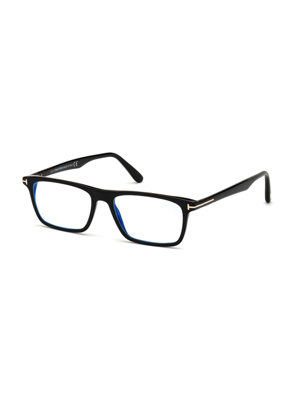 Tom Ford Full-Rim Square Black Eyeglasses for Men, Transparent Lens, FT5681-F-B 001, 56/16/145