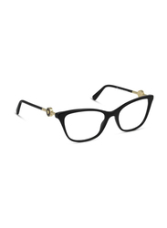 Versace Full-Rim Cat Eye Black Eyewear for Women, Transparent Lens, VE3293 GB1, 55/18/140