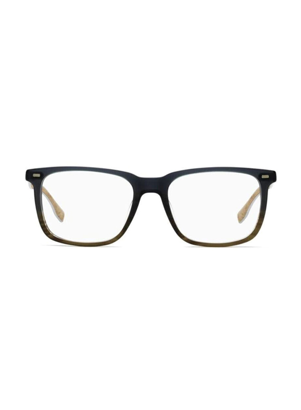 Hugo Boss Full-Rim Rectangle Black Eyewear Frames For Men, Mirrored Clear Lens, 0884 00R7 00