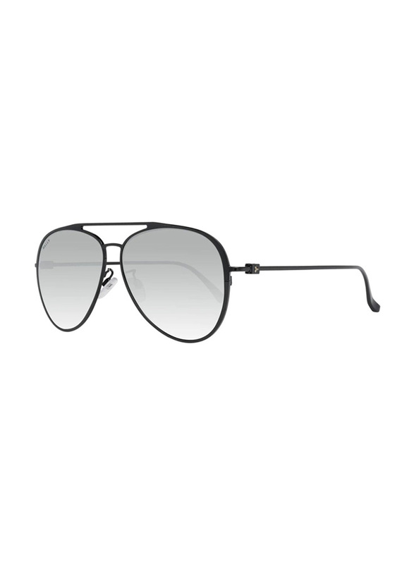 Bally Polarized Full-Rim Pilot Black Sunglasses For Men, Mirrored Silver Lens, BY0024-D 01W, 61/13/145