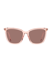 Carolina Herrera Full-Rim Rectangle Pink Sunglasses for Women, Burgundy Lens, CH 0068/S 0FWM 4S, 57/18/145