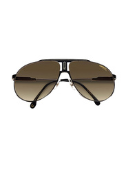 Carrera Full-Rim Pilot Black/Gold Sunglasses Unisex, Brown Gradient Lens, PANAMERIKA65 02M2, 65/11/135