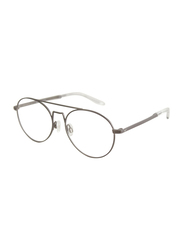 Nike Full-Rim Round Brushed Grey Eyeglasses Frame Unisex, Clear Lens, 8211 72, 53/16/140