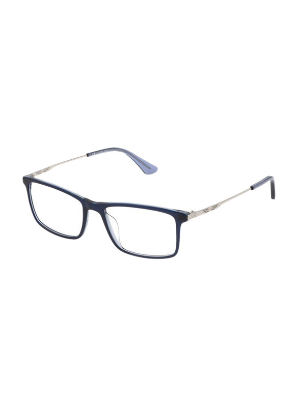 Police Full-Rim Square Blue Frames for Men, VPLD08M 0N86, 52/16/145