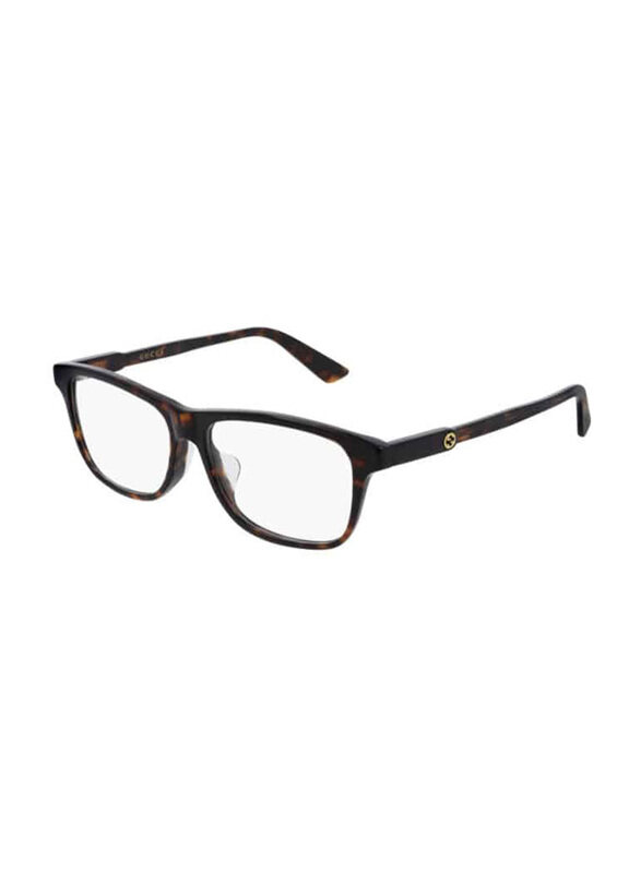 Gucci Full-Rim Rectangle Havana Frames for Women, GG0755OA 002, 59/15/145