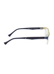 Police Half-Rim Rectangular Blue Eyeglass Frame Unisex, VPL040 049A, 54/15/140