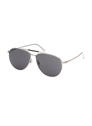 Bally Polarized Full-Rim Pilot Silver Sunglasses For Men, Grey Lens, BY0038-D 08N