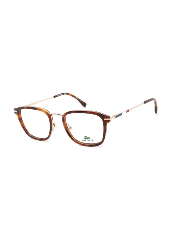 Lacoste Full-Rim Tortoise Rectangular Sunglasses for Men, Transparent Lens, L2604ND 710, 53/19/145