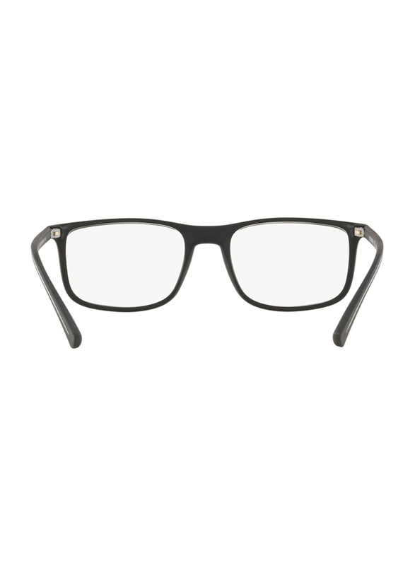 Emporio Armani Full-Rim Square Rubber Black Frame for Men, EA3135 5063, 55/18/140