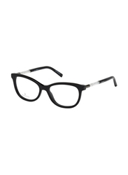 Swarovski Full-Rim Round Black Eyeglass Frames for Women, Transparent Lens, SK5211 001, 54/16/140