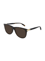 Mont Blanc Full-Rim Rectangular Havana Sunglasses for Men, Brown Lens, MB0031S 008, 57/18/150