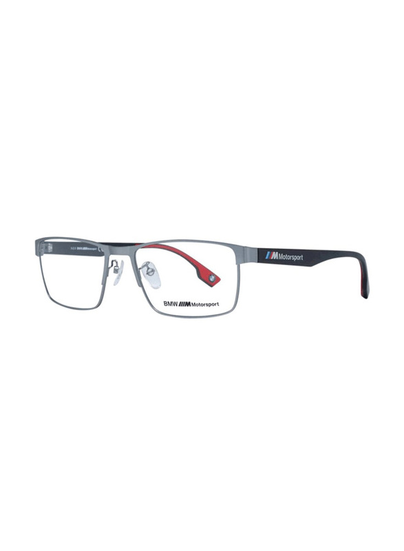 BMW Full-Rim Rectangle Red Motorsport Eyewear Frames For Men, Mirrored Clear Lens, BS5002 013