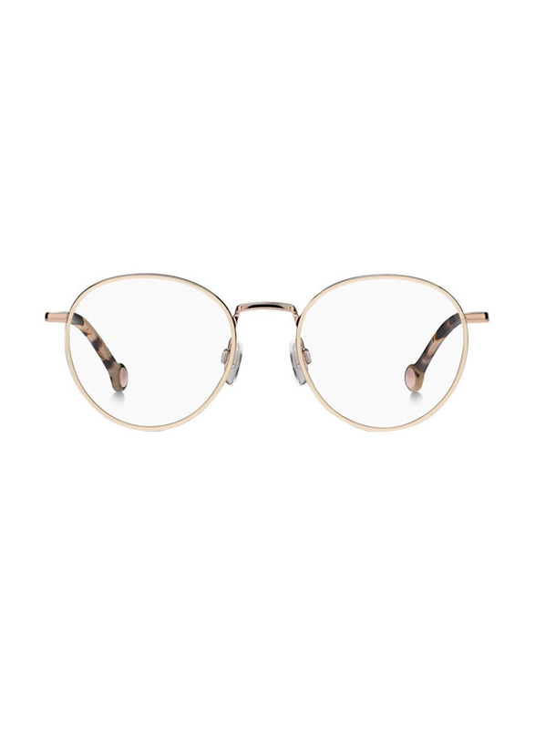 Tommy Hilfiger Full-Rim Round Rose Gold Eyewear Frames For Women, Mirrored Clear Lens, TH1820