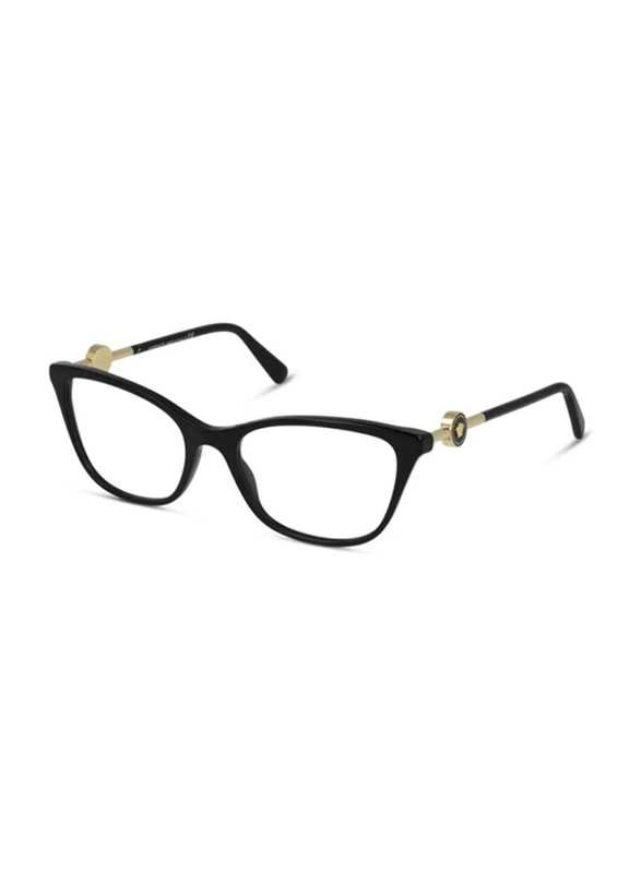 Versace Full-Rim Cat Eye Black Eyewear for Women, Transparent Lens, VE3293 GB1, 55/18/140