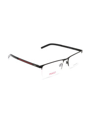 Hugo Half-Rim Rectangle Black Eyewear Frames For Men, Mirrored Clear Lens, HG1117 0003 00