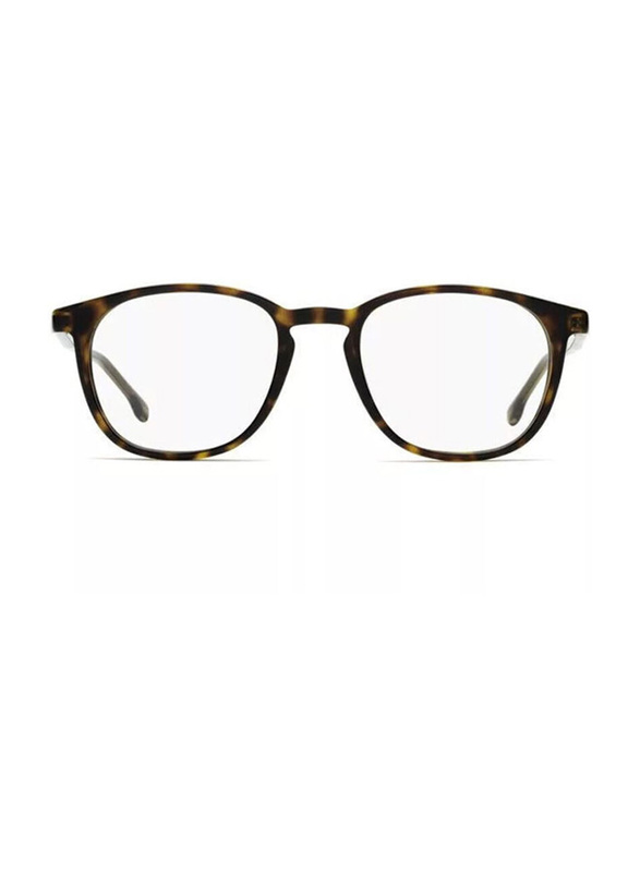 Hugo Boss Full-Rim Rectangle Brown Eyewear Frames For Men, Mirrored Clear Lens, BO1087 0086 00